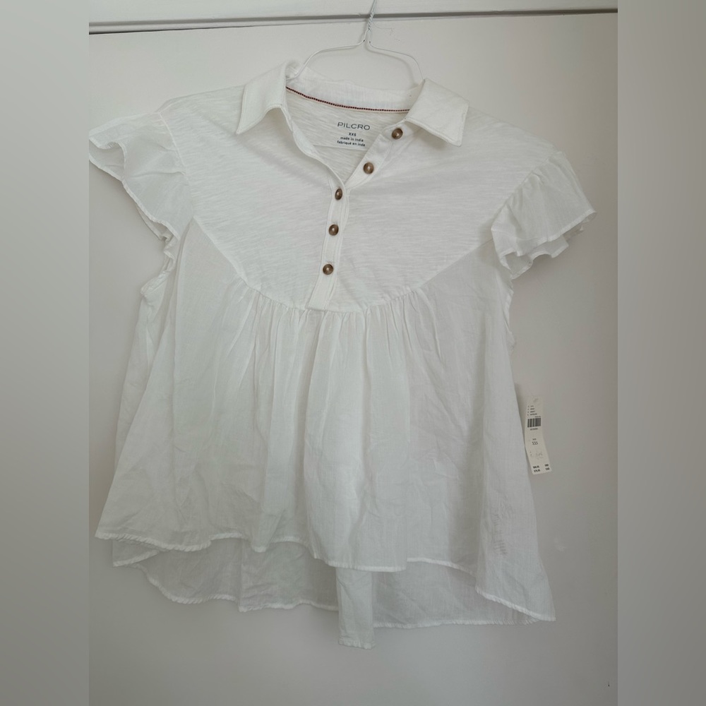 SOLD NWT Pilcro White Collared Blouse